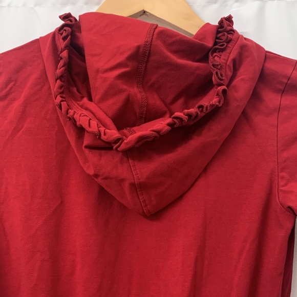 Girls Marie Nicole Ruffle Burgundy Hooded Jacket Size 10 EUC - Picture 5 of 8